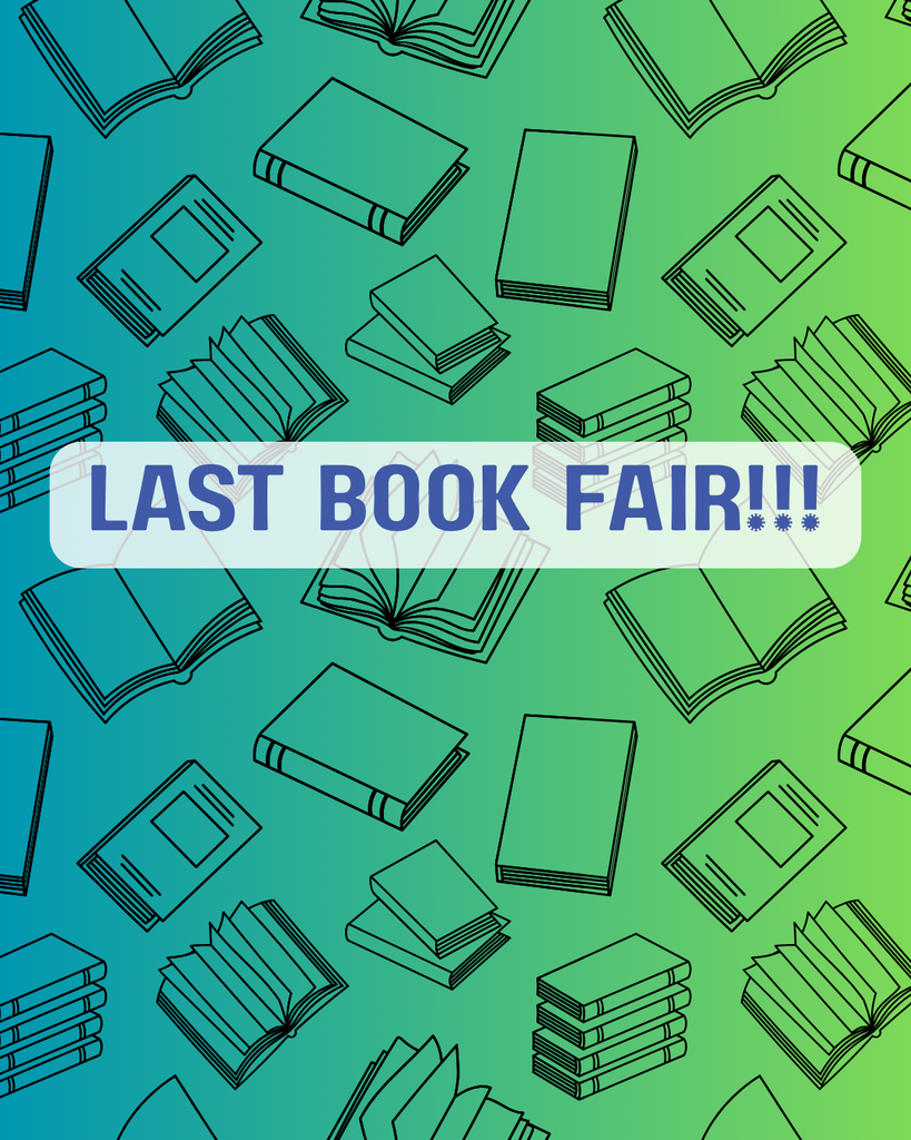 decorative image with words "last book fair!!!"