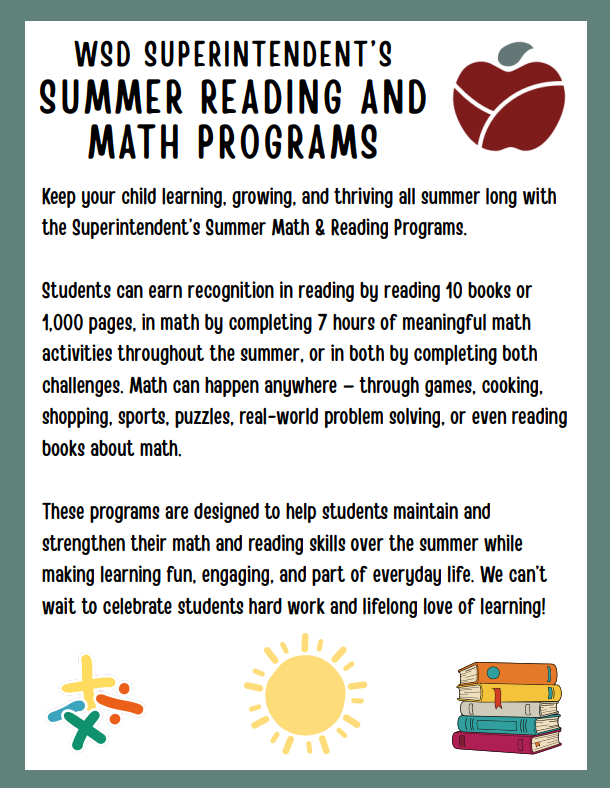 Superintendent's Summer Reading and Math Programs