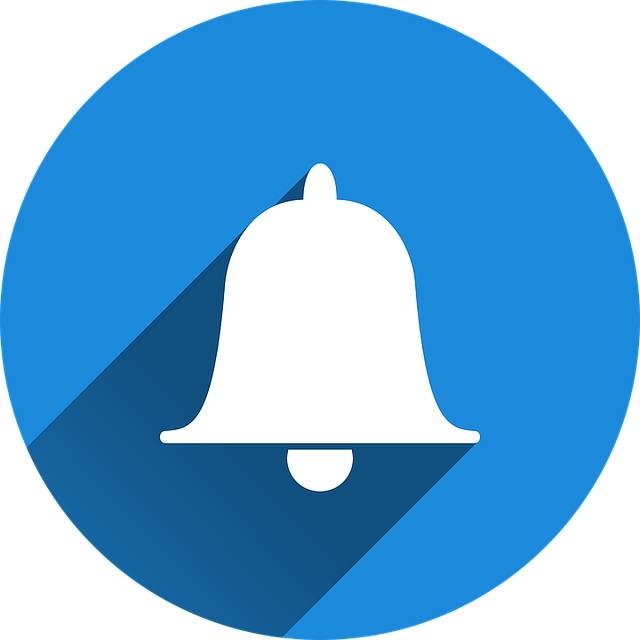 image of a bell with a blue background