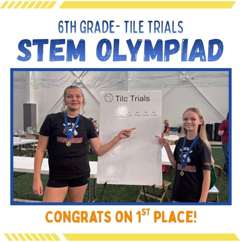 6th grade tile trials stem olympiad. congrats on 1st place!