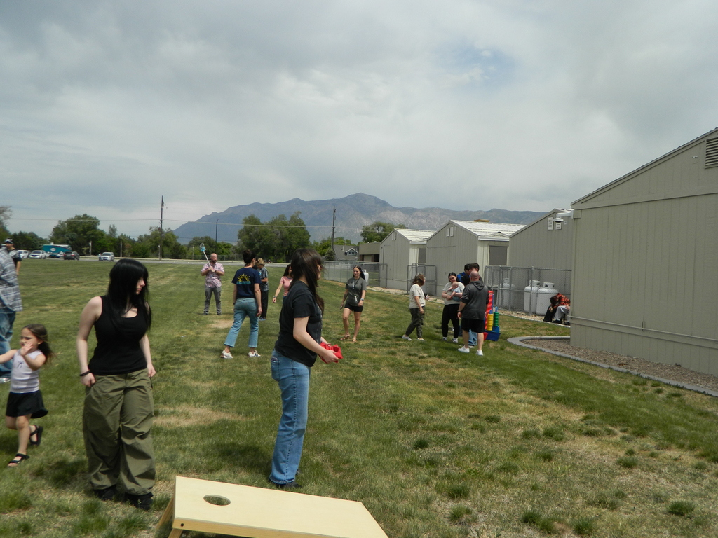 playing cornhole