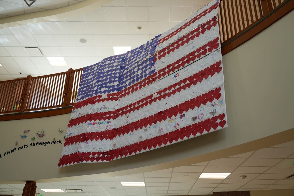 American flag art created by st\udents