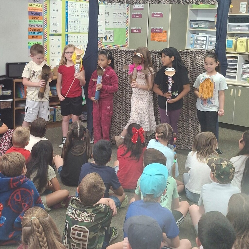 Kids with their puppets