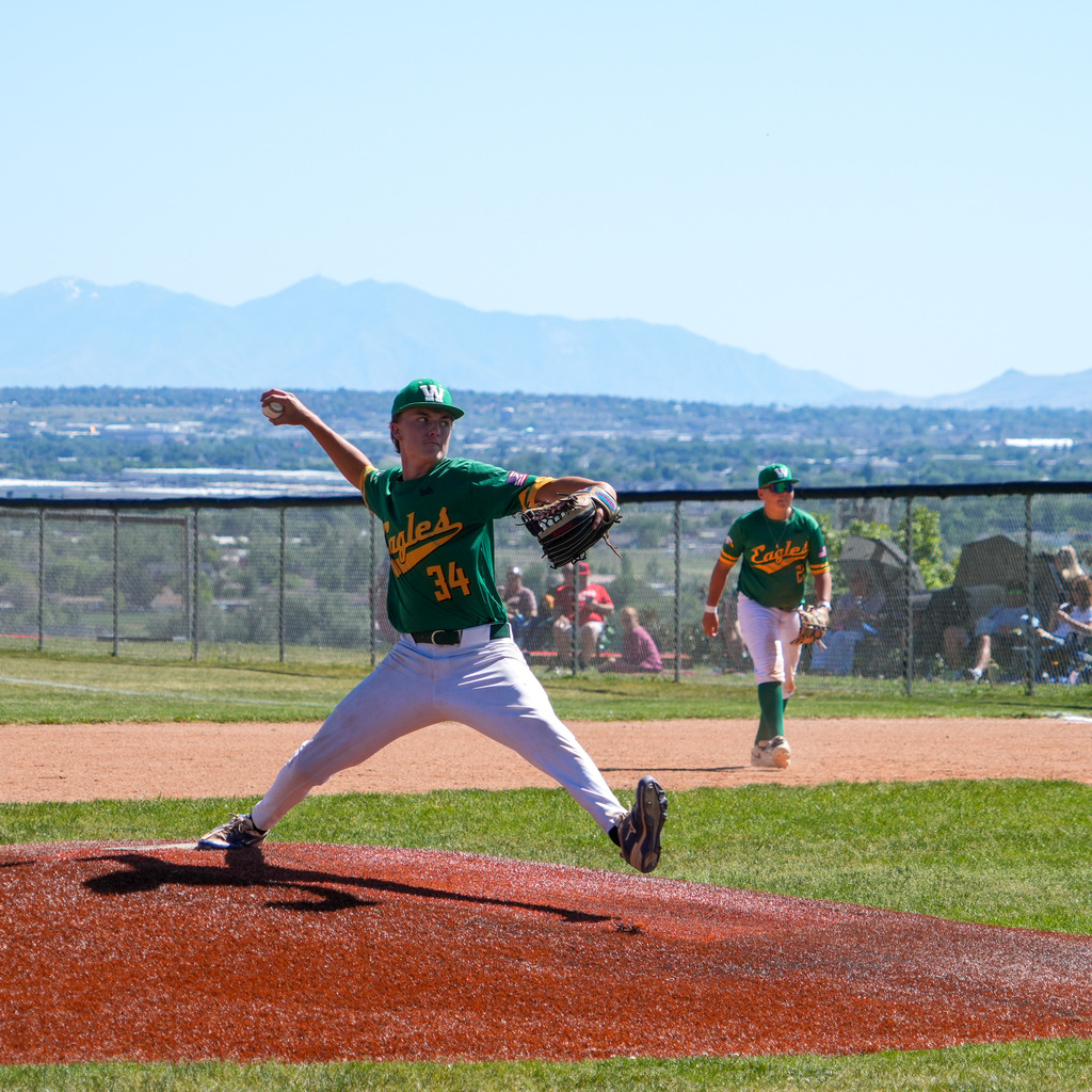 Wahlquist pitcher throws a pitch the valley is seen behind him