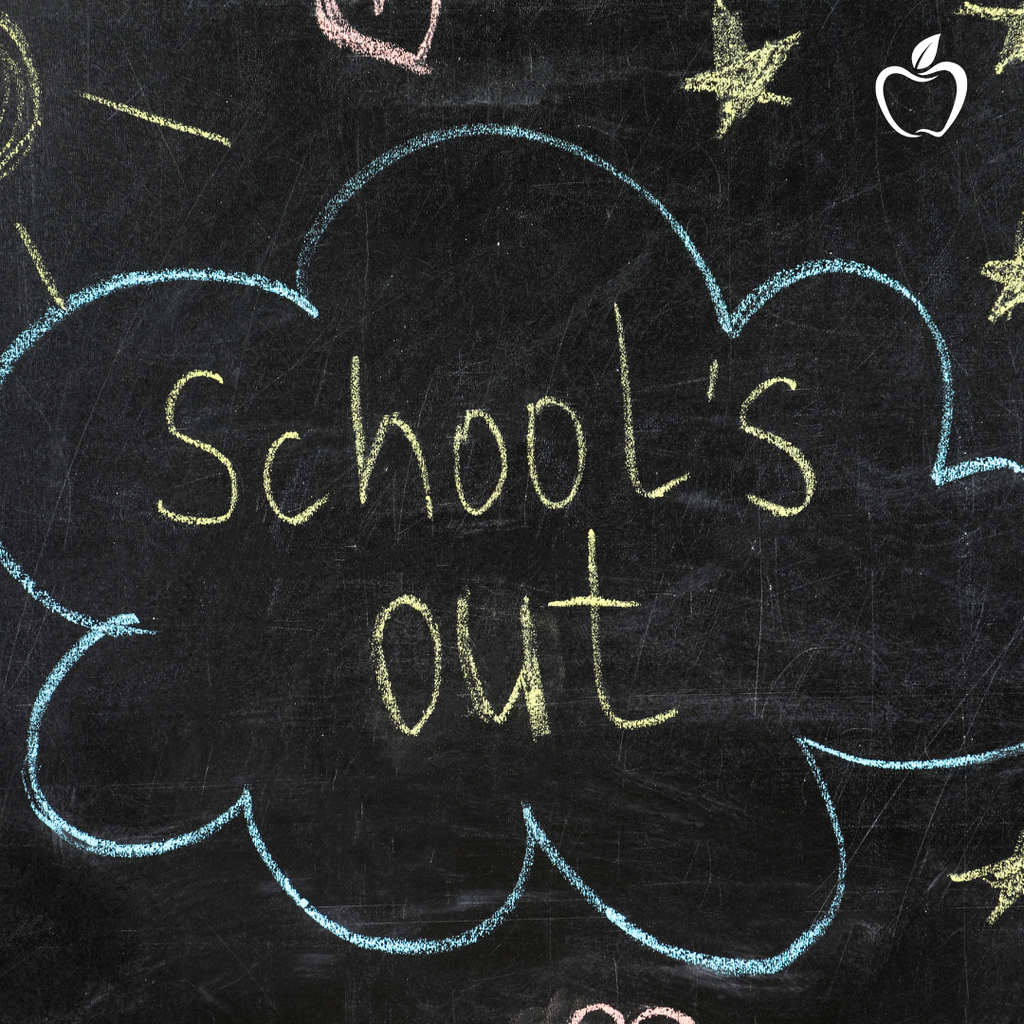 School's out on chalk board