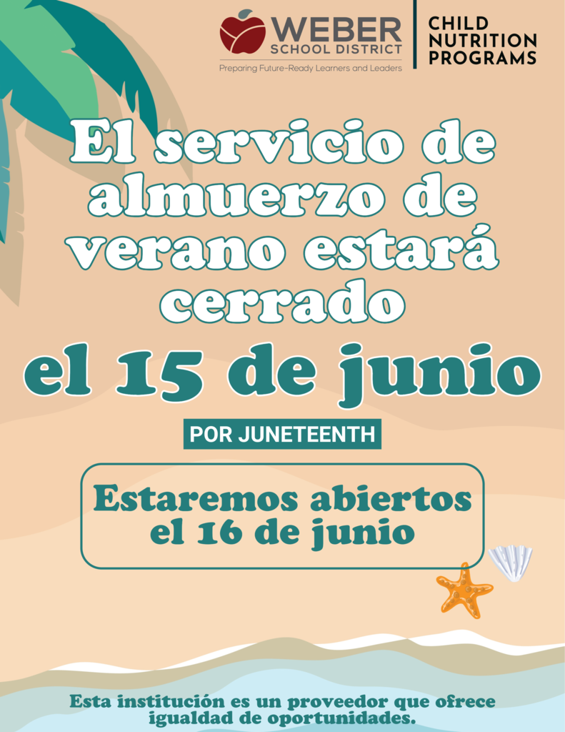 El servicio de almuerzo de verano estara cerrado el 15 de junio por juneteenth