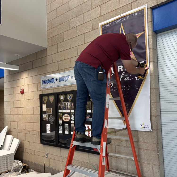 putting up the banner