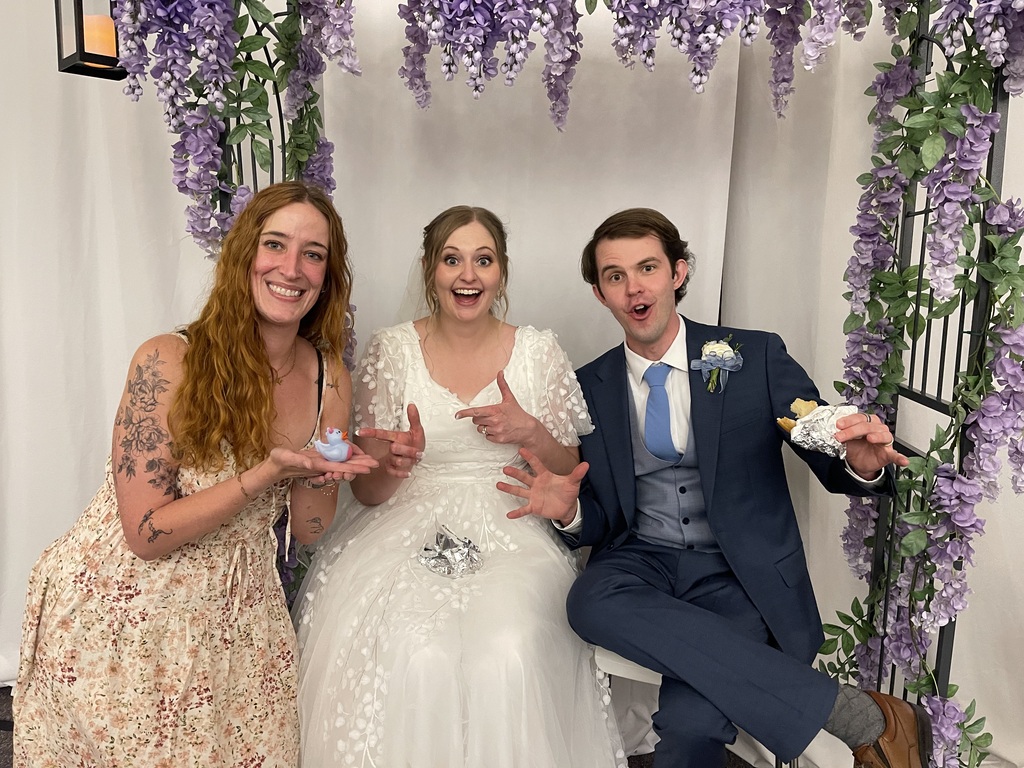 Duck celebrating at a wedding