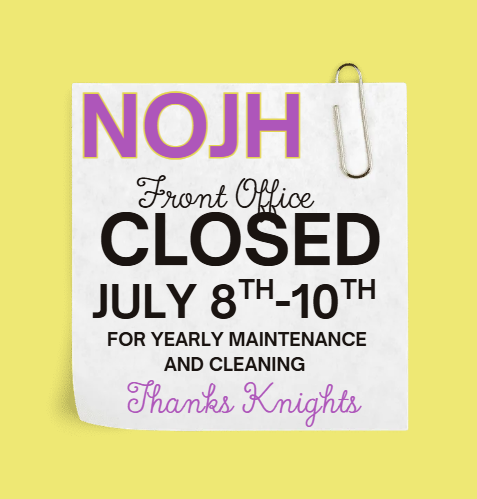 Office closed July 8th - 10th notice