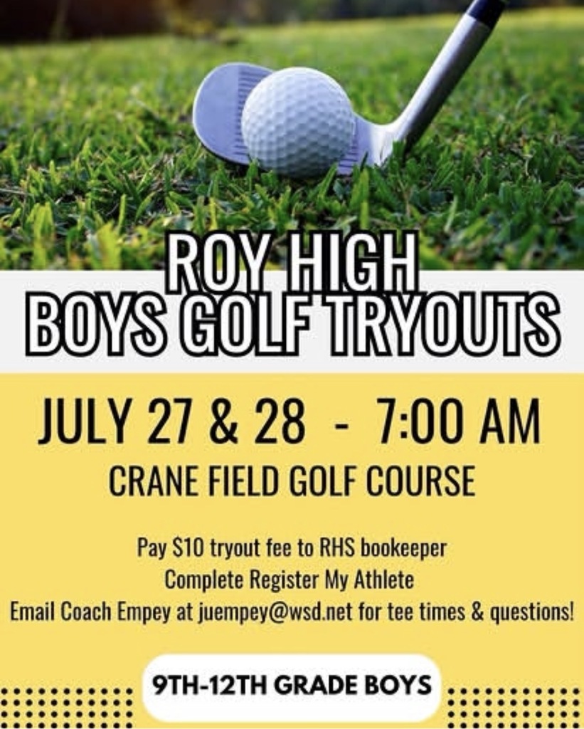 Boys Golf Tryouts - July 27 & 28