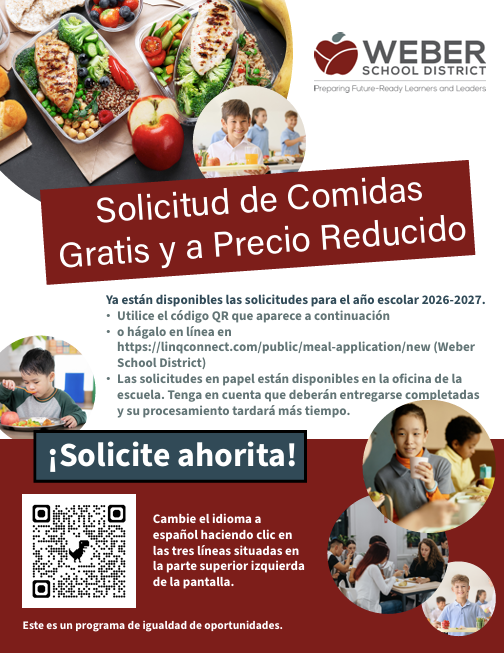 free reduced lunch application flyer in spanish