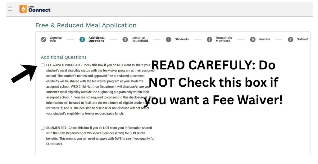 Do NOT check this box if you want a fee waiver