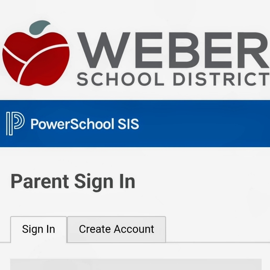 screen shot of weber school district powerschool sign in page