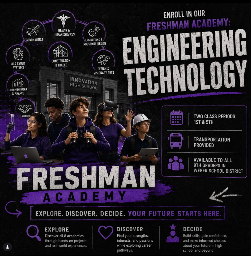 At Innovation High School, our Freshman Academy gives 9th graders the opportunity to explore exciting career pathways before choosing an academy.