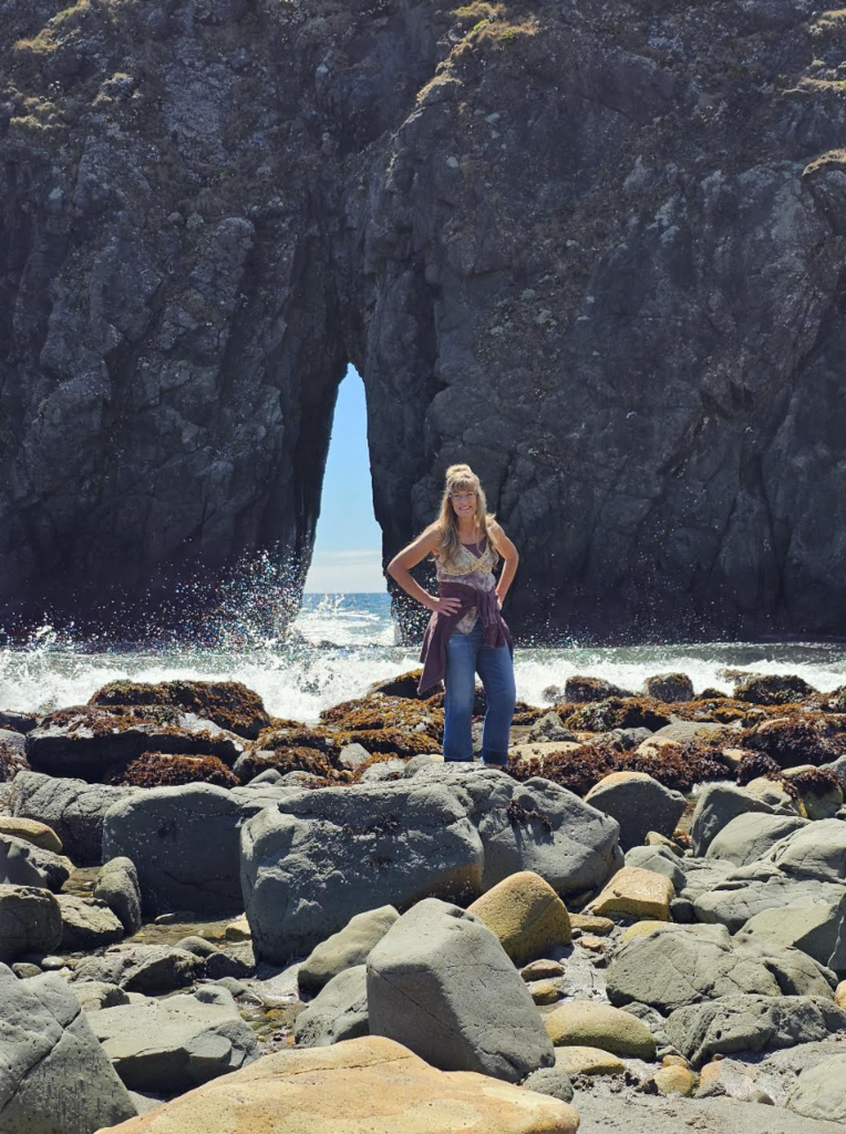 woman standing on the beach
