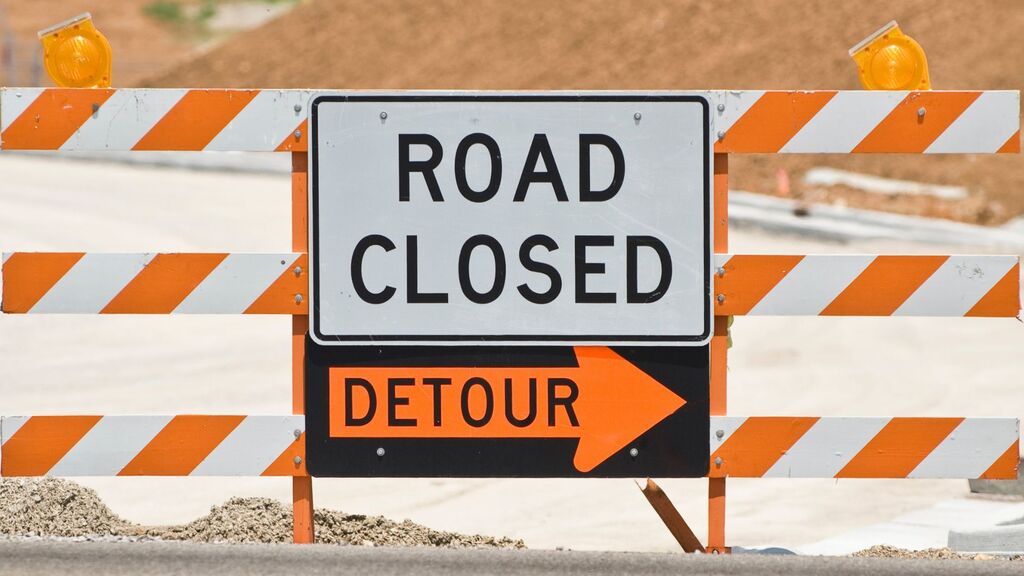 stock photo road closed