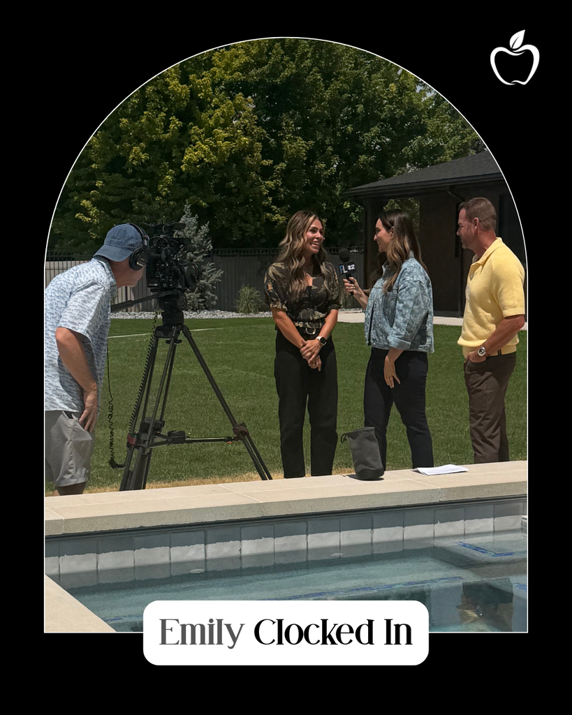 Emily clocked in