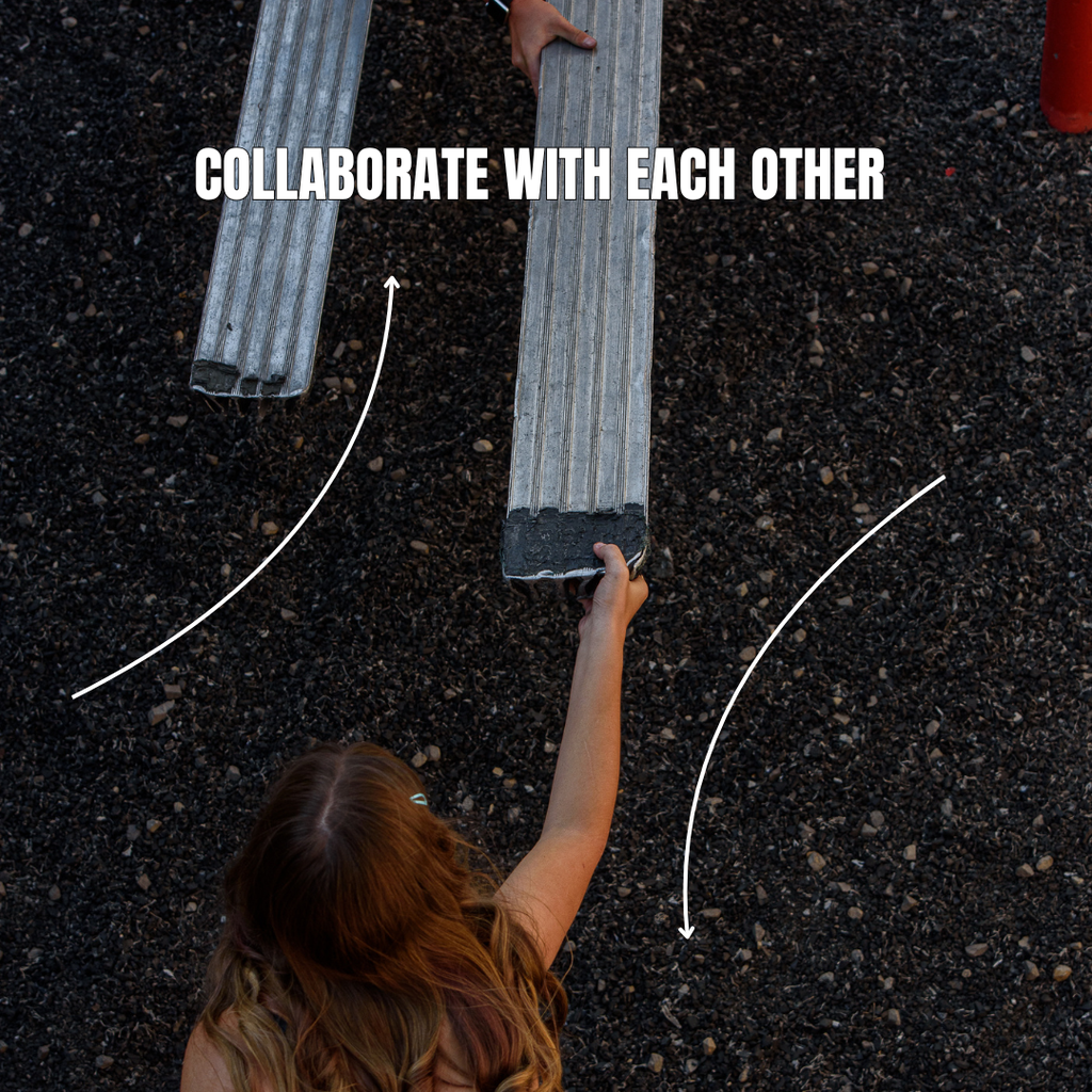 Photographs of Roy junior officers at a challenge course, learning how to be leaders. "Collaborate with each other"