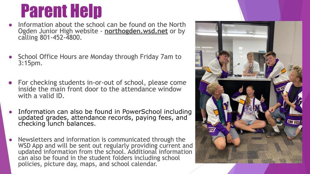 new student info