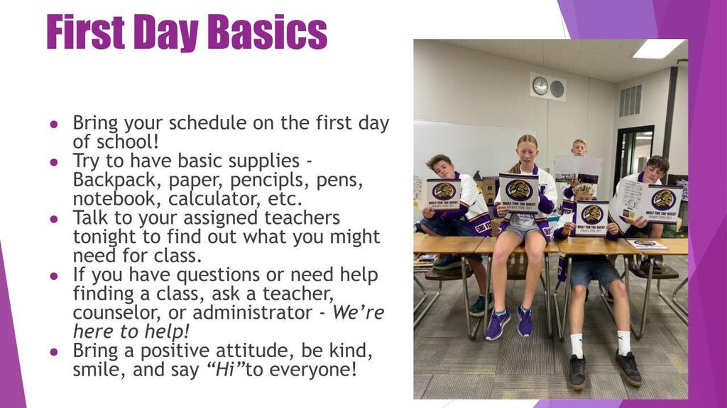 new student info