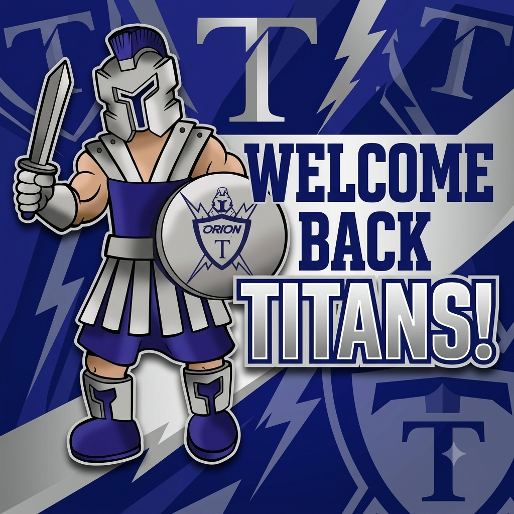 Welcome Back, Titans!  Remember that this first week is Early Out (leave at 1:15 pm)  Volley and Softball Tryout today and tomorrow.  School Stomp on Thursday.
