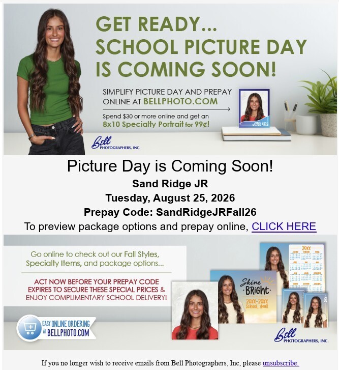 Picture day Tuesday August 25th ORder now