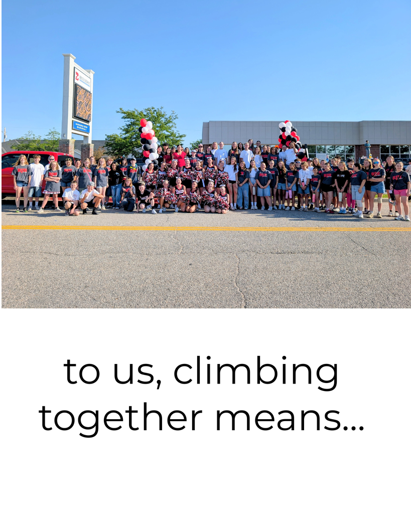 photograph of roy jr leadership at the Roy Days parade, 'to us, climbing together means..."