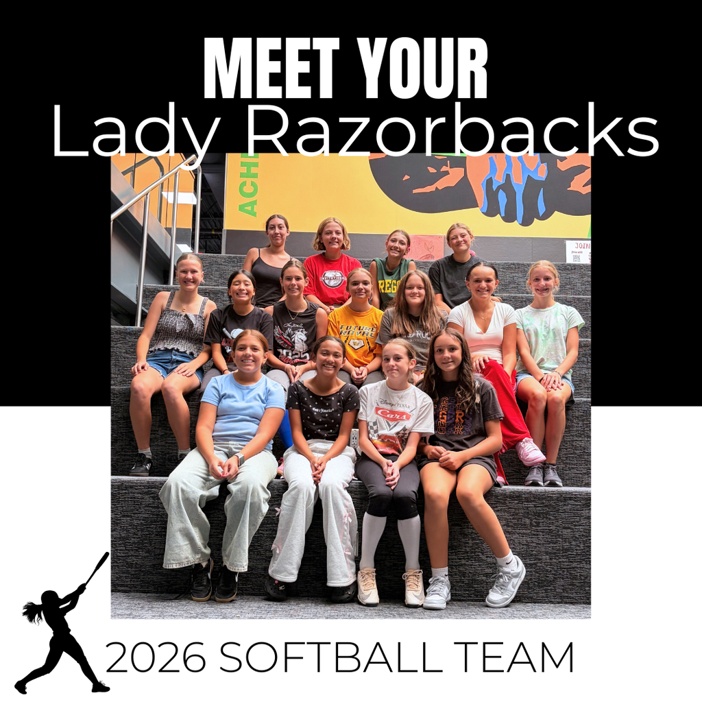 photograph of Roy Jr 2026 Softball team. Meet your Lady Razorbacks