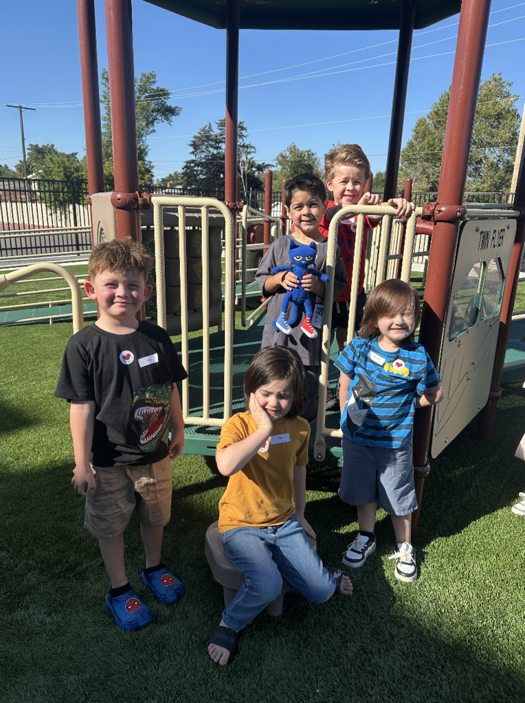 small group of students on the playground