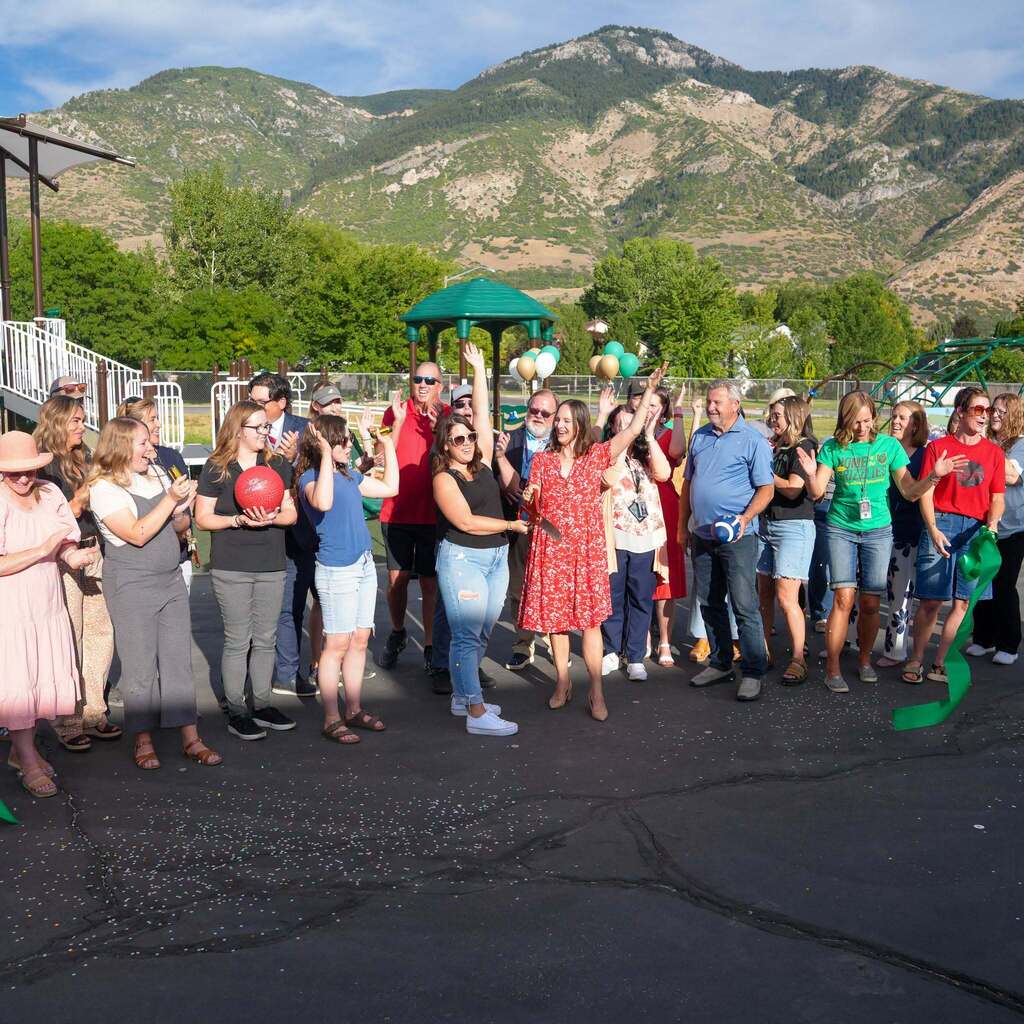 Ribbon cutting with committee