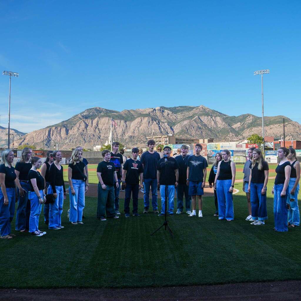 chamber choir singing the national anthem