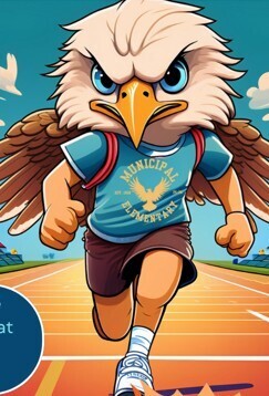 cartoon eagle running
