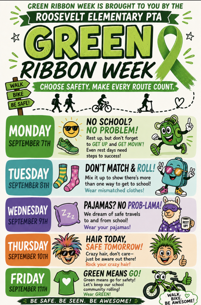 graphic showing all the things for green ribbon week- all details are included in the caption