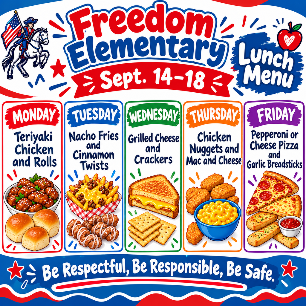 Lunch menu sept 14-18