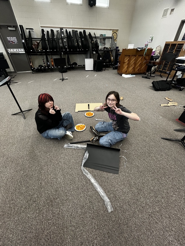 The Band fundraised at the end of last year to get new music stands! The stands arrived, and band students came after school to help build the new music stands. We're so grateful for all the support to help us get the new stands!