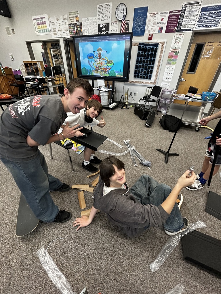 The Band fundraised at the end of last year to get new music stands! The stands arrived, and band students came after school to help build the new music stands. We're so grateful for all the support to help us get the new stands!