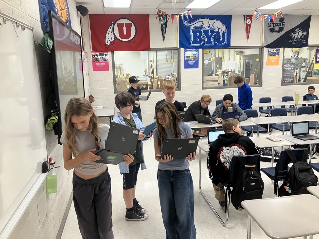 The App creators class is trying their hand at creating their very first algorithm. Trying to get another student to end up at the location of their choosing using clear and precise commands.
