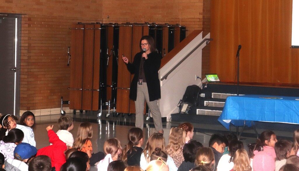 Superintendent Reading awards, Municipal students and WSD admin. 
