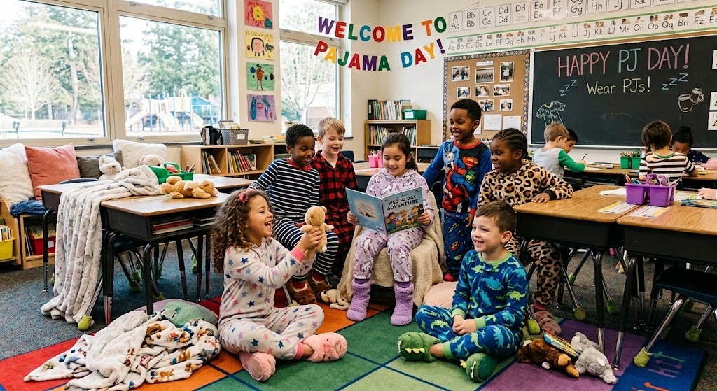 Kids having a PJ day