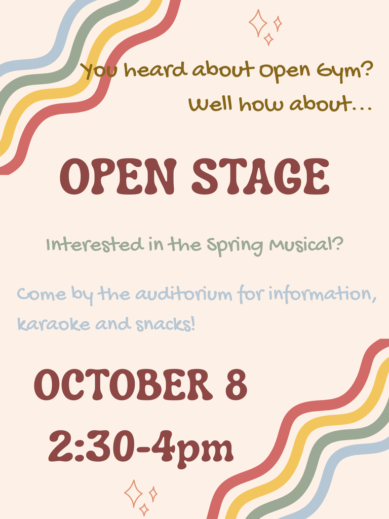 Open Stage October 8th 230-4 SRJH Auditorium