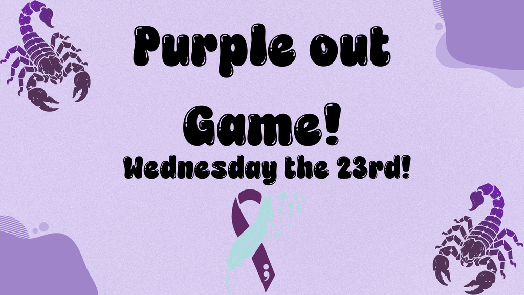 Wear Purple for the Home Softball and Boys Volleyball Game next Wednesday