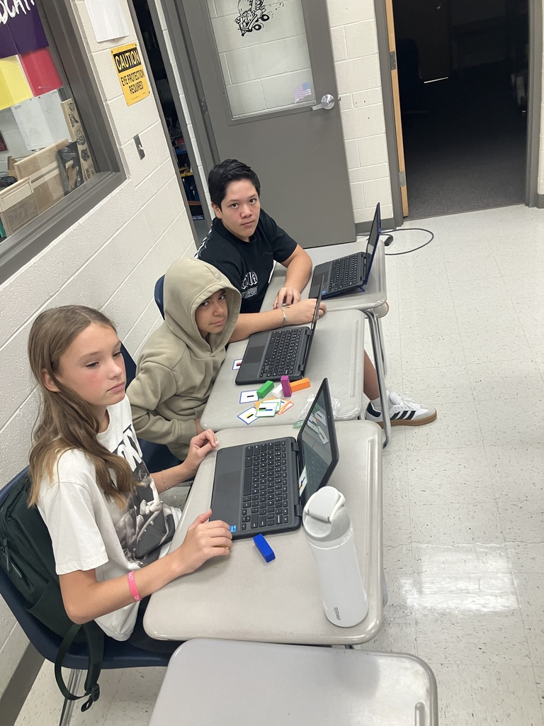 The Coding class is finishing up their Unit on Algorithmic thinking by creating a list of commands to have fellow classmates follow to create the structure in the game. The max was 7 completed in 8 minutes. 
