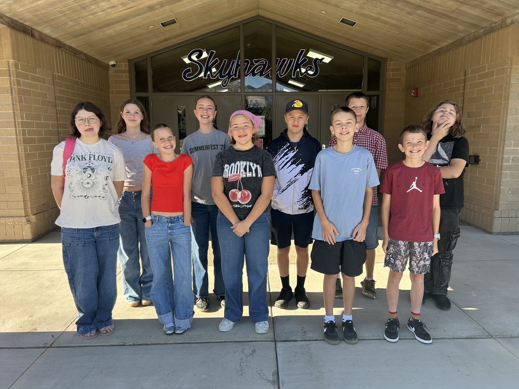 group photo of Snowcrest Students of the Month for the month of September