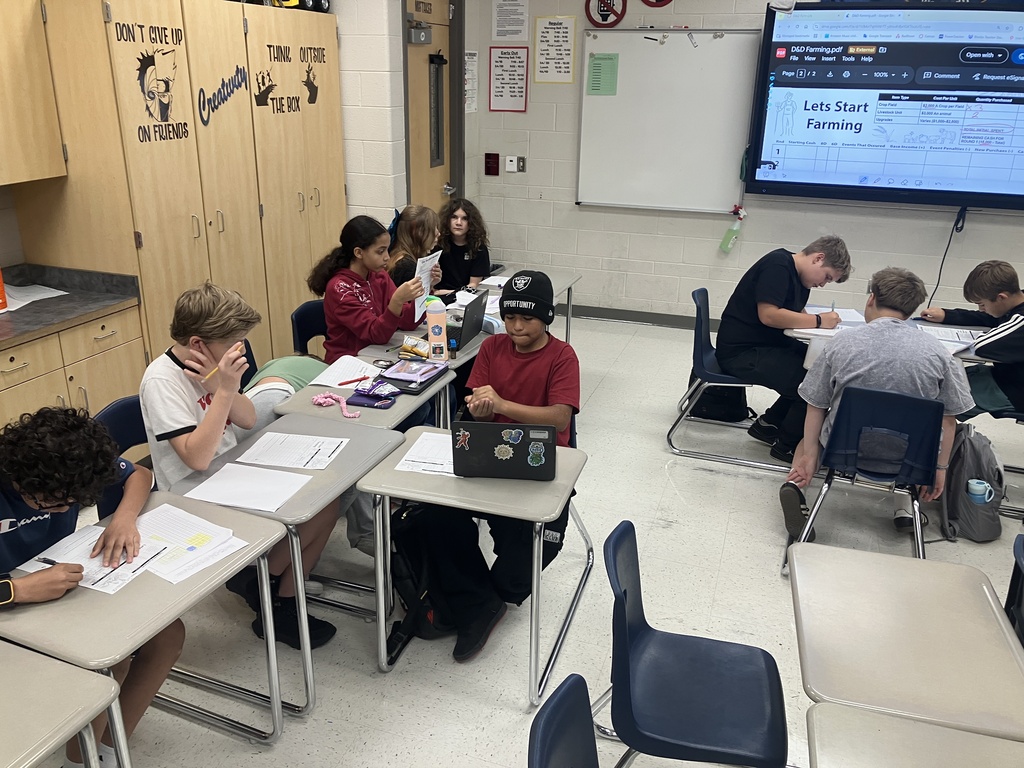College and Career Awareness are finishing up their Agricultural Unit. They researched individual states for the best crops and livestock to raise, designed a farm with that information, and then played a D&D style game with their farm design to see if their farm would survive the different weather and predator attacks over 8 years.