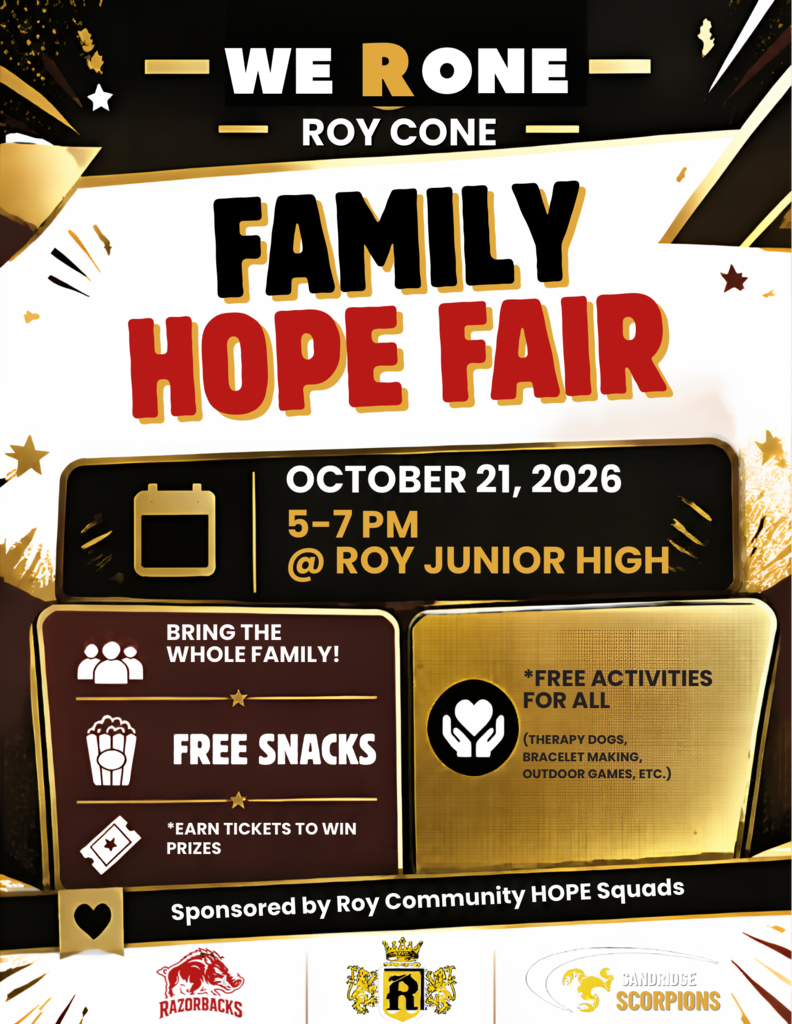 Roy Cone Family Hope Fair, Oct. 21 5-7pm. @ Roy Jr. High