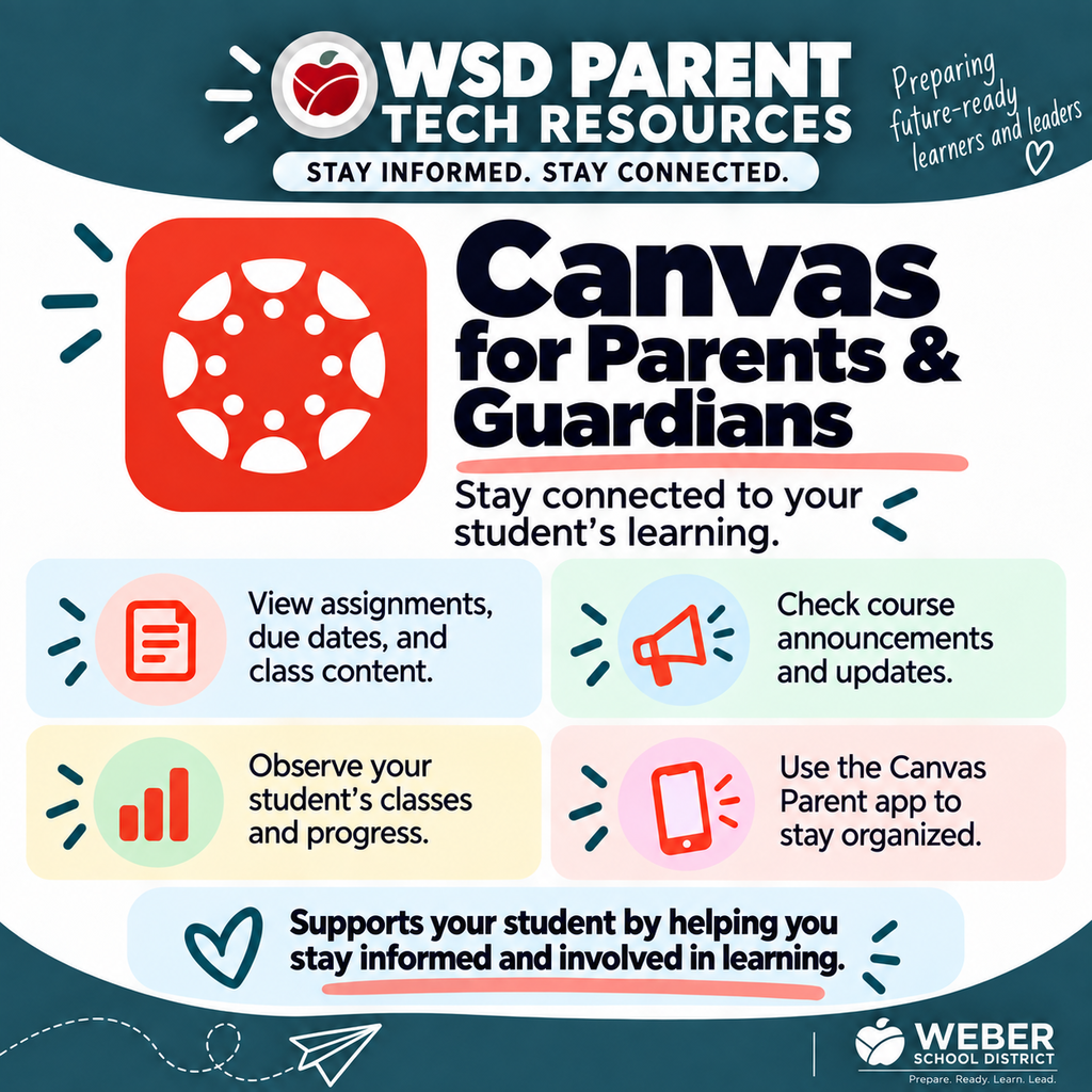Canvas- Stay connected to classroom assignments, learning and course information