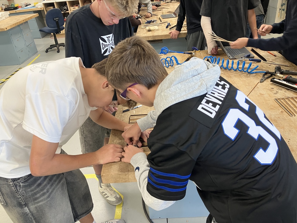 After a "boring" first month of safety, Architectural Rulers & Reading Blueprints, these 9th graders are finally able to put their knowledge into action as they start building scale model sheds. Stay tune for the final builds in a week or two.