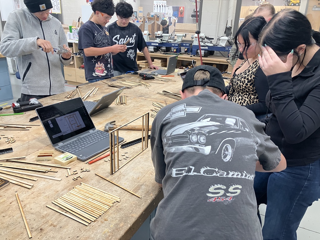 After a "boring" first month of safety, Architectural Rulers & Reading Blueprints, these 9th graders are finally able to put their knowledge into action as they start building scale model sheds. Stay tune for the final builds in a week or two.