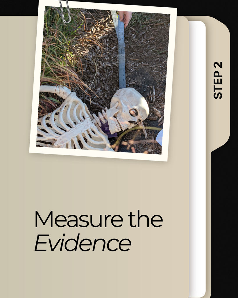 Photographs from Roy Jr's Investigative Science class as they work on a project "The Courtyard Case. A Mystery was found at Roy Jr."