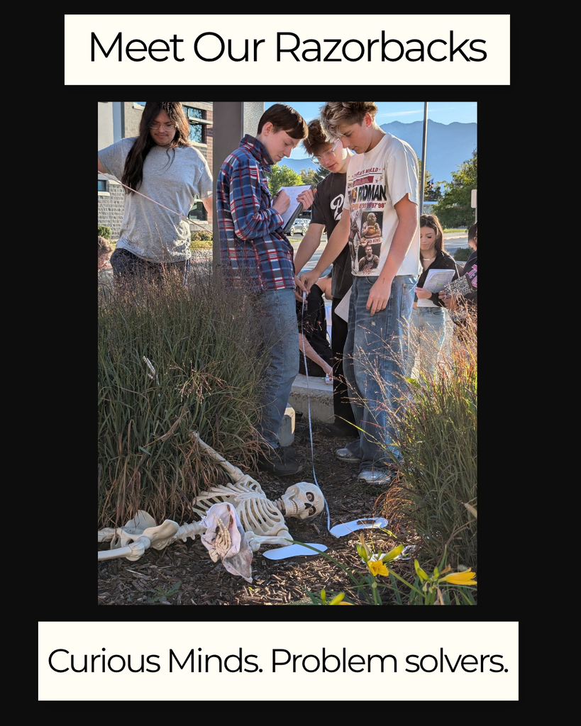 Photographs from Roy Jr's Investigative Science class as they work on a project "The Courtyard Case. A Mystery was found at Roy Jr."